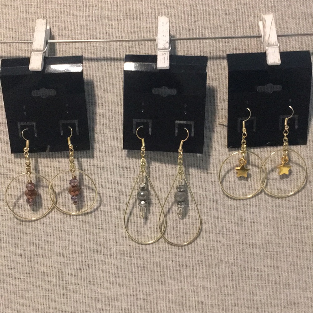 3 pairs earrings